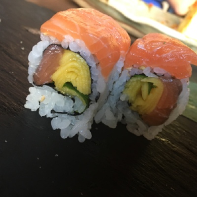 Golden roll from Okinawa Sushi (minus the sauce)